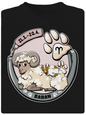 Psí horoskop: Baran pánske športové tričko Black