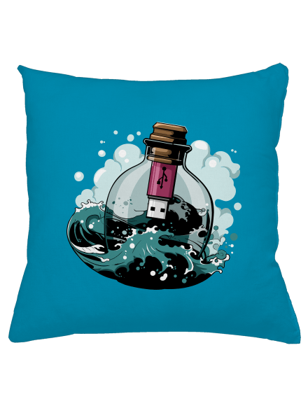 USB odkaz vo fľaši vankúš Blue Turquoise