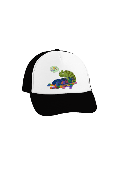 Zmätený chameleón šiltovka truckerka Black cap