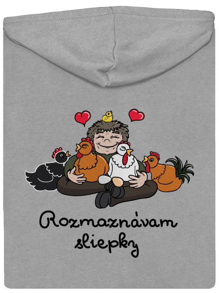 Rozmaznávam sliepky pánska mikina na zips Light Melange