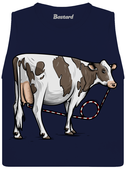 Cow drink dámske tielko voľné Navy