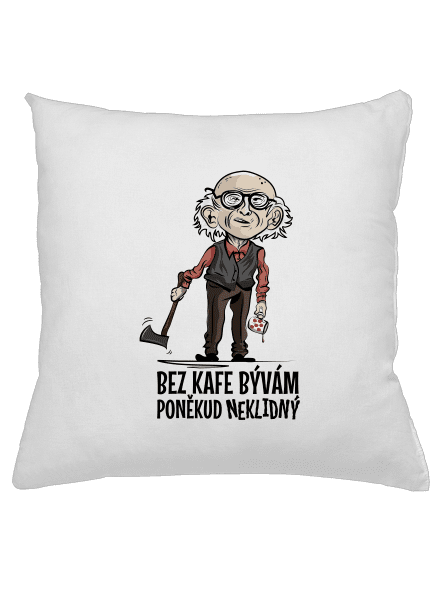 Neklidný bez kafe vankúš White