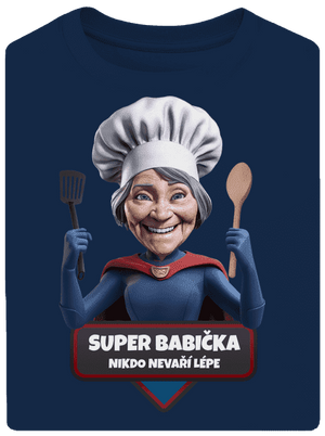 Super babička unisex tričko oversized Midnight Blue