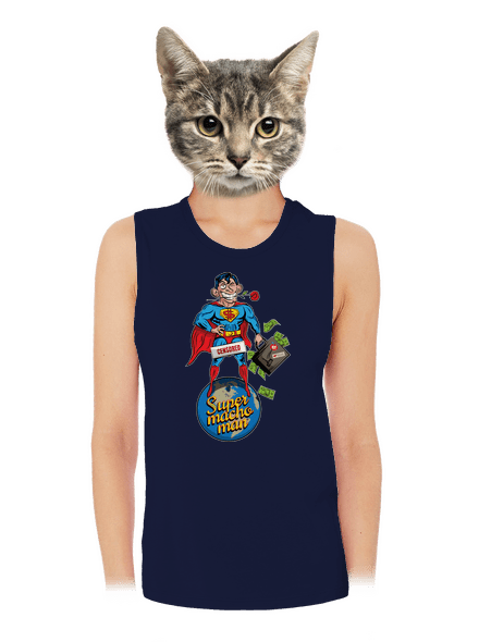 Supermachoman dámske tielko voľné Navy