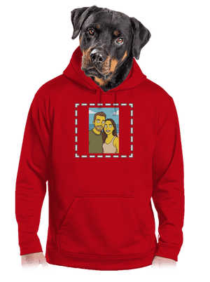 Simpsonovi z vlastnej fotky pánska mikina klokanka Red