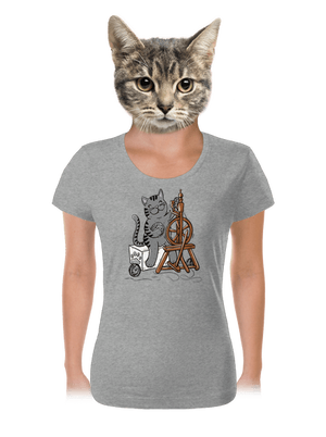 Mačka pradie dámske tričko Dark Gray Melange