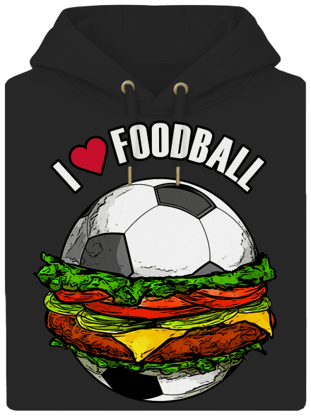 Foodball unisex mikina premium Dark Black