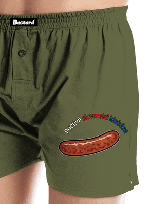 Poctivá buchta a klobása pánske trenky Khaki