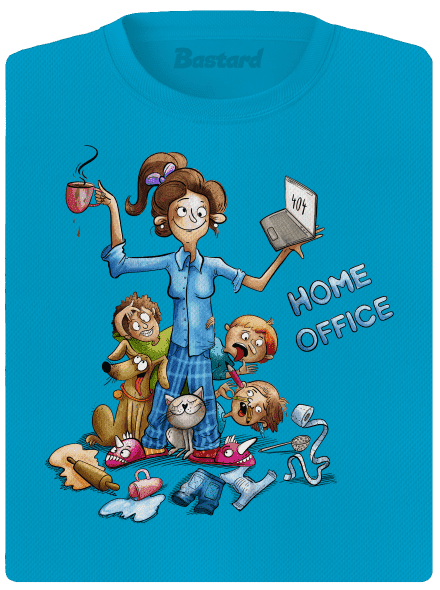 Mamičky home office dámske športové tričko Blue Atol