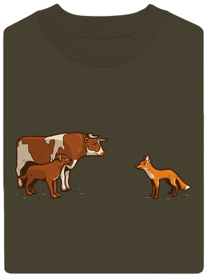 Vůl, pes a vulpes unisex mikina bez kapucne Urban Khaki