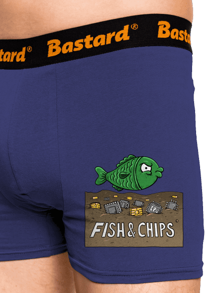 Fish and IT chips boxerky Blue Navy