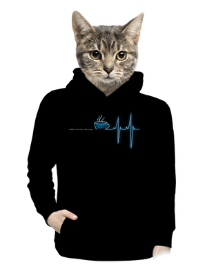 Coffee help dámska mikina klokanka Black