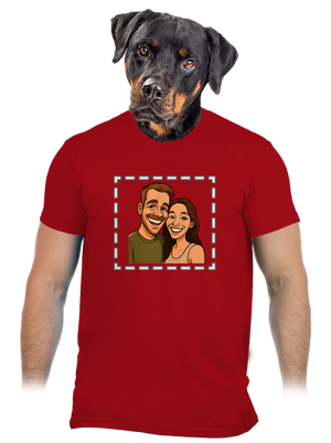 Karikatúra z vlastnej fotky pánske tričko Red