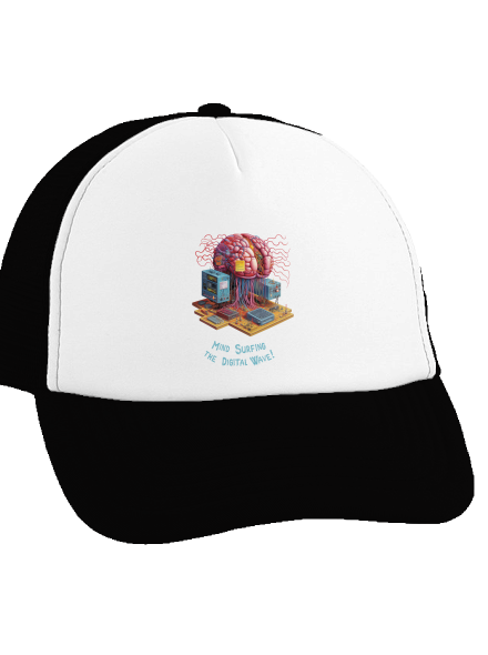 Mind surfing the digital wave šiltovka truckerka Black cap
