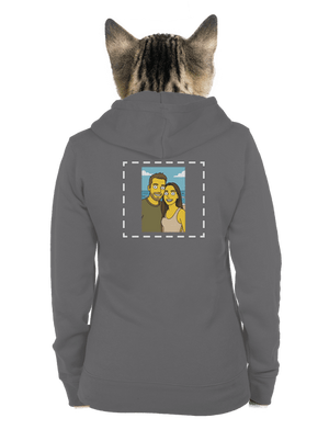 Simpsonovi z vlastnej fotky dámska mikina na zips Steel Gray