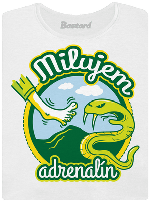 Milujem adrenalín dámske tričko s lemom White