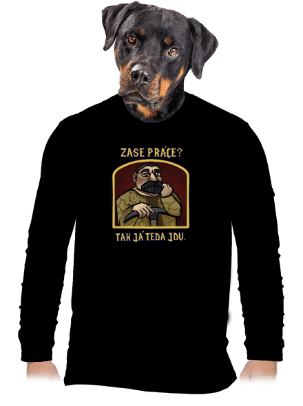 Zase práce? pánske dlhý rukáv Black