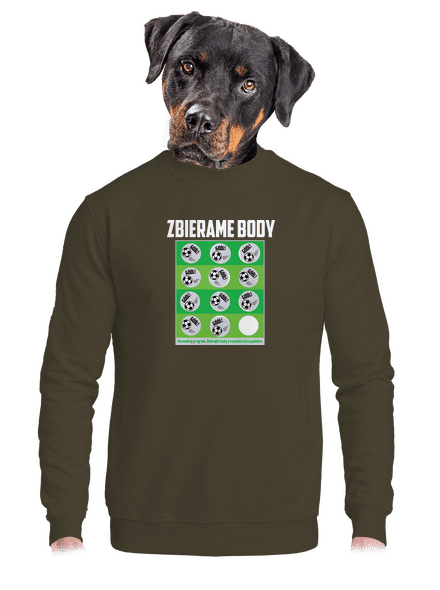 Zbierame body - futbal unisex mikina bez kapucne Urban Khaki