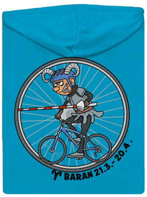 Cyklistický horoskop: Baran dámska mikina na zips Blue Atol