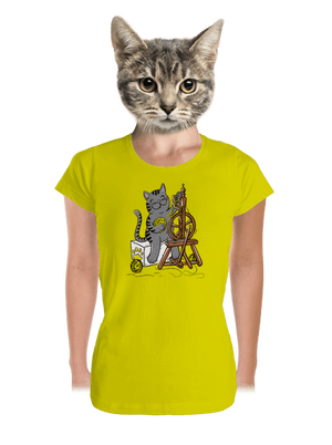 Mačka pradie dámske tričko prémium Lemon