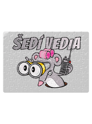 Šedí vedia - myš puzzle White