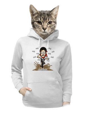 Cinklista dámska mikina klokanka White