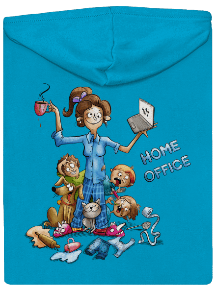 Mamičky home office dámska mikina na zips Blue Atol