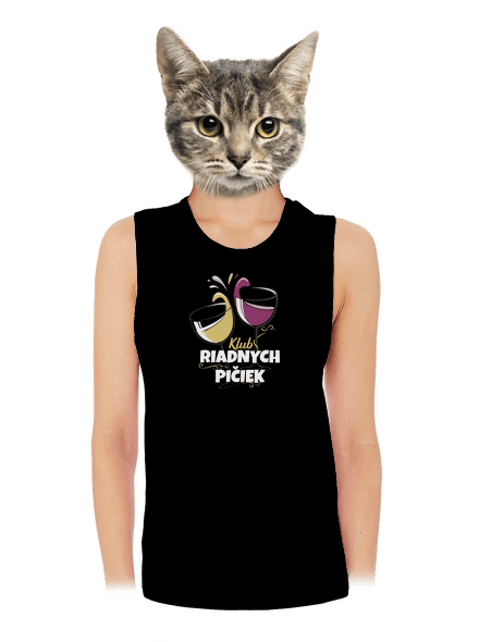 Klub riadnych pičiek dámske tielko voľné Black