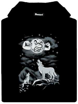 Vlčia ária pánska mikina klokanka Black