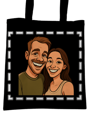 Karikatúra z vlastnej fotky taška Black