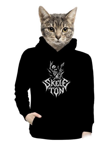 Skeletón dámska mikina klokanka Black