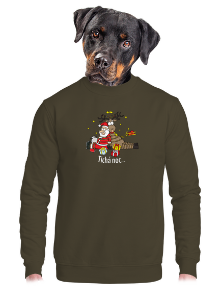 Tichá noc unisex mikina bez kapucne Urban Khaki