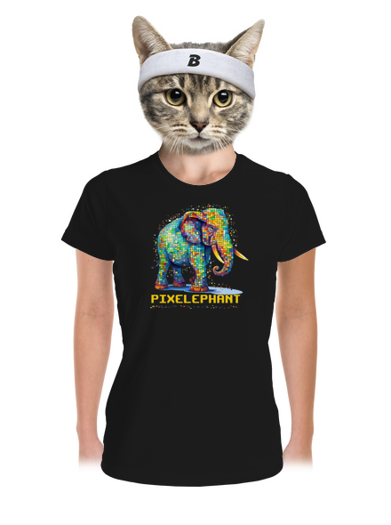 Pixelephant dámske športové tričko Black