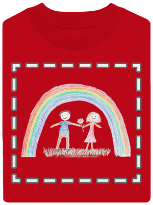 Detské kresby - Nahraj vlastnú unisex mikina bez kapucne Red