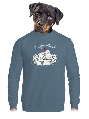 Milujem túlenie unisex mikina bez kapucne Nordic Blue