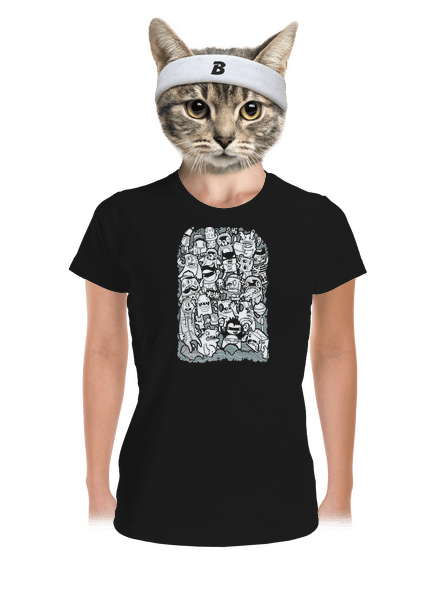 Doodle dámske športové tričko Black
