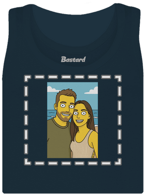 Simpsonovi z vlastnej fotky dámske tielko klasické Navy