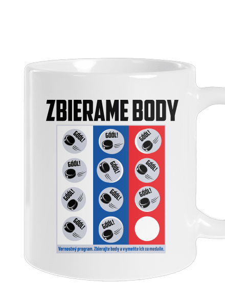 Zbierame body - hokej klasický hrnček White