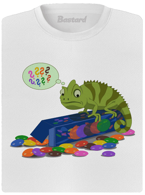 Zmätený chameleón dámske športové tričko White