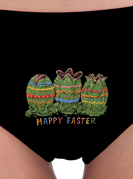 Happy Easter dámske nohavičky Black