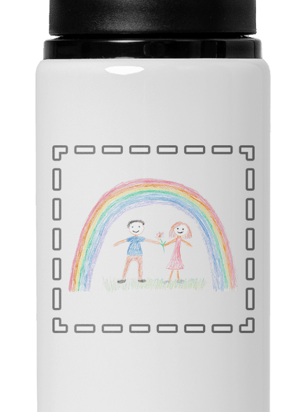 Detské kresby - Nahraj vlastnú flaša na vodu White