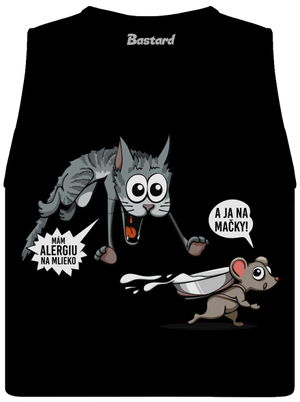 Alergická mačka a myš dámske tielko voľné Black