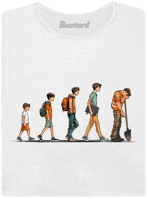 Evolúcia študenta dámske tričko s lemom White