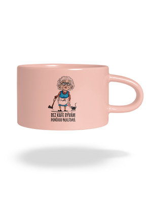 Neklidná bez kafe hrnček makronka Pink Macaron