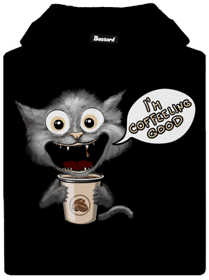 I’m coffeeling good pánska mikina klokanka Black