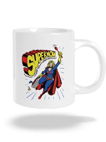 Supermom veľký hrnček White