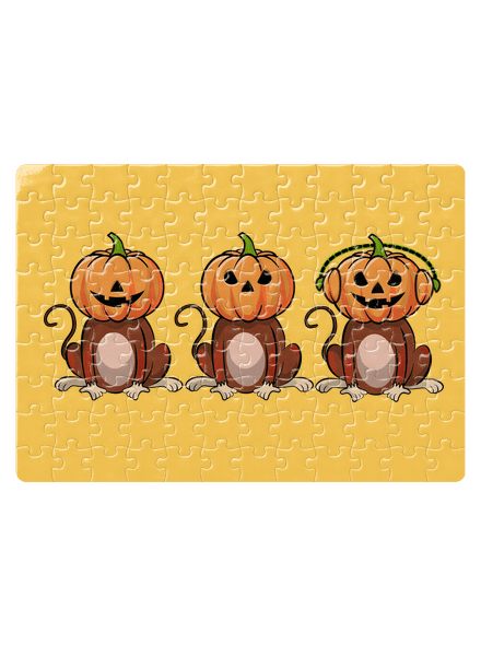 Halloween opičky puzzle White
