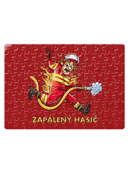 Zapálený hasič a hasička puzzle White