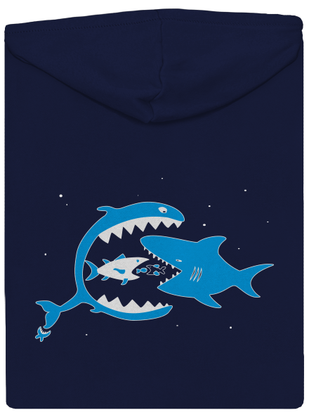Rybky pánska mikina na zips Navy
