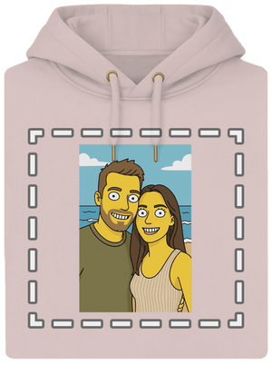 Simpsonovi z vlastnej fotky unisex mikina premium Rose Chalk